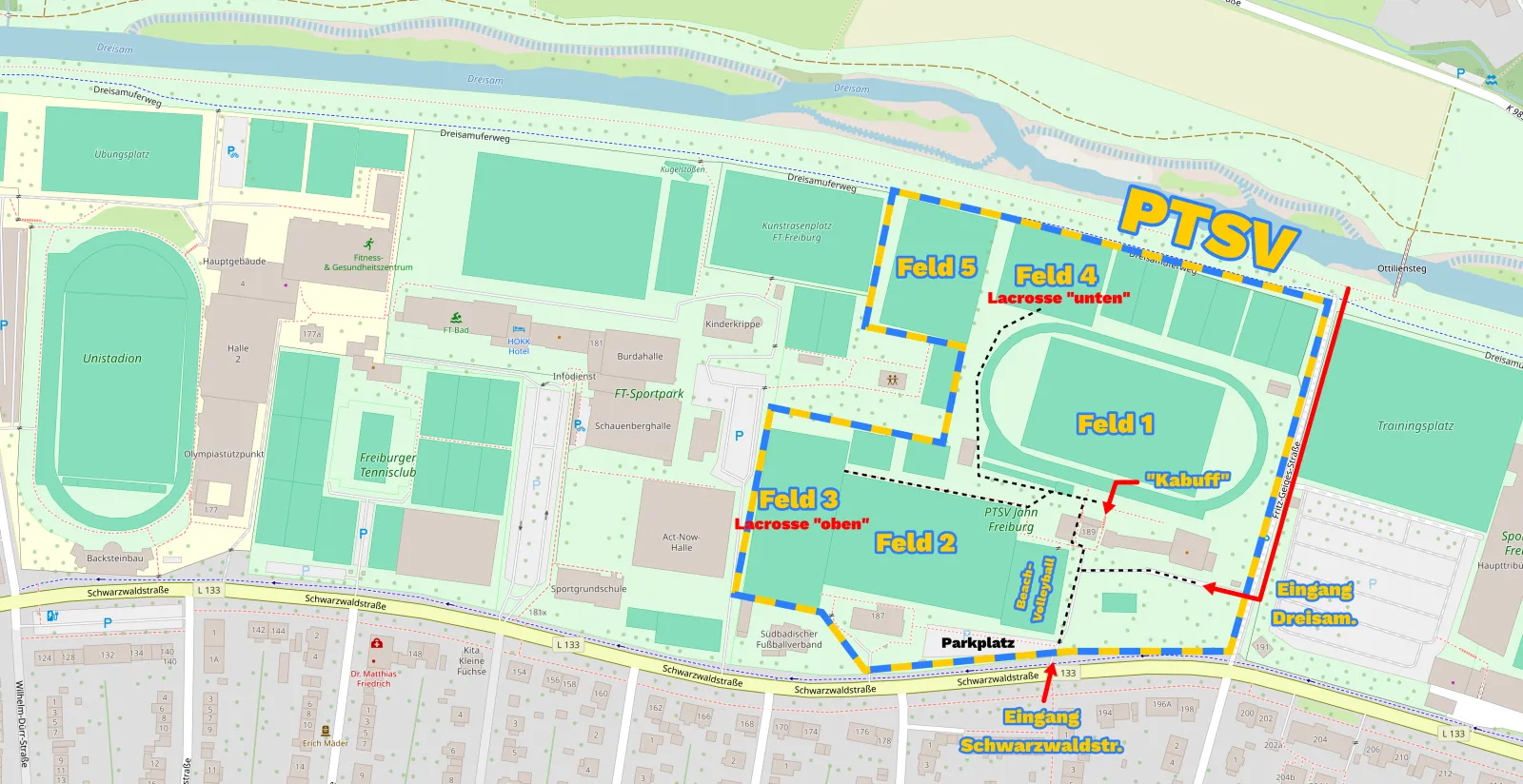 Lageplan Lacrosse Unisport