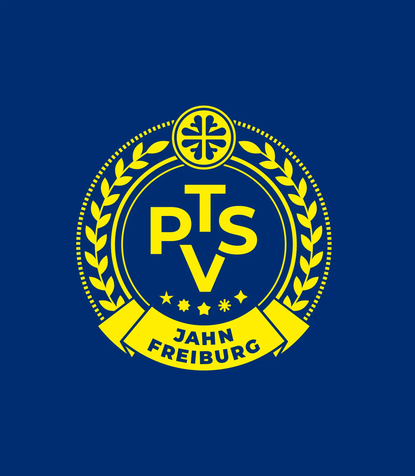 Logo gelb vor blau